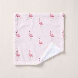 Roze staande flamingo washandje