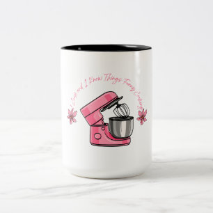 Roze Staande Mixer Bak Kunst Tweekleurige Koffiemok