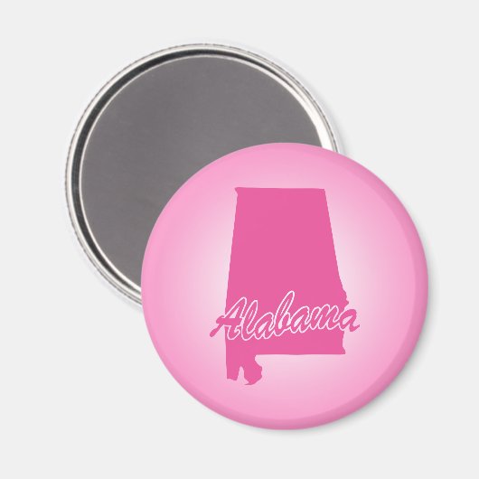 Roze staat Alabama Magnet (Voorkant / Achterkant)