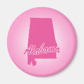 Roze staat Alabama Magnet (Voorkant)