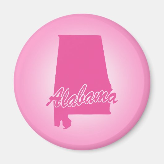 Roze staat Alabama Magnet (Voorkant)