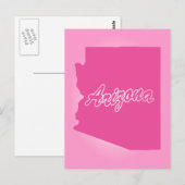 Roze staat Arizona Briefkaart (Voorkant / Achterkant)