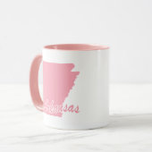 Roze Staat Arkansas Vorm Mok (Voorkant links)