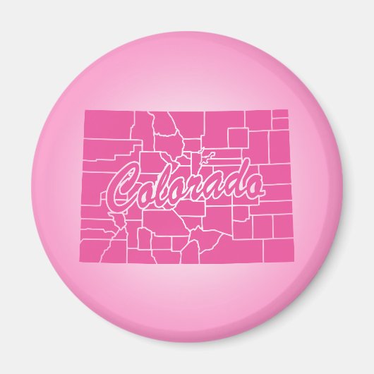 Roze staat Colorado Magnet (Voorkant)