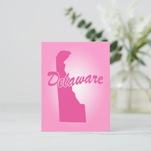 Roze staat Delaware Briefkaart (Staand voorkant)