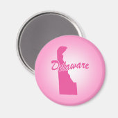 Roze Staat Delaware Magnet (Voorkant / Achterkant)