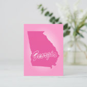 Roze staat Georgia Briefkaart (Staand voorkant)