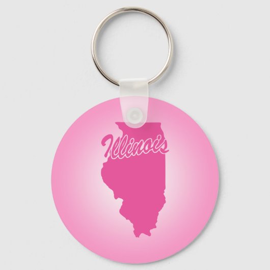 Roze Staat Illinois Sleutelhanger (Voorkant)