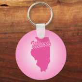 Roze Staat Illinois Sleutelhanger (Voorkant)