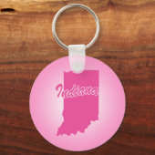 Roze Staat Indiana Sleutelhanger (Voorkant)