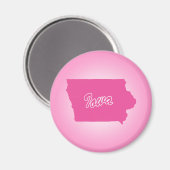 Roze staat Iowa Magnet (Voorkant / Achterkant)