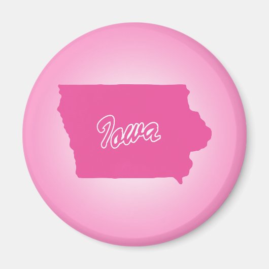 Roze staat Iowa Magnet (Voorkant)