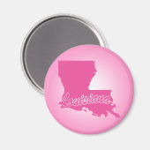 Roze staat Louisiana Magnet (Voorkant / Achterkant)