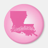 Roze staat Louisiana Magnet (Voorkant)