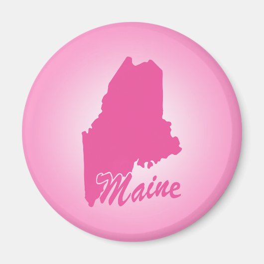 Roze staat Maine Magnet (Voorkant)