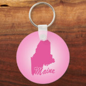 Roze Staat Maine Sleutelhanger (Voorkant)