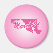 Roze staat Maryland Magnet (Voorkant)
