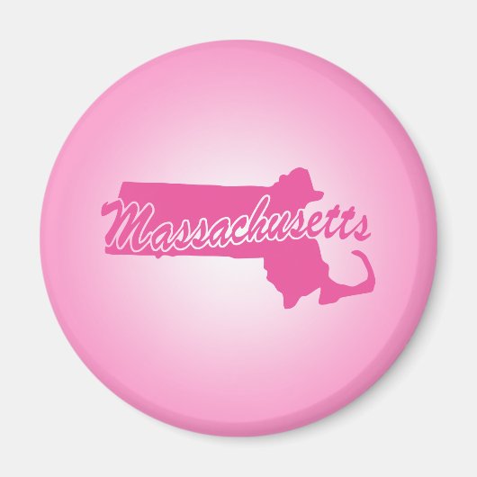 Roze staat Massachusetts Magnet (Voorkant)