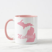 Roze staat Michigan Shape Mok (Links)