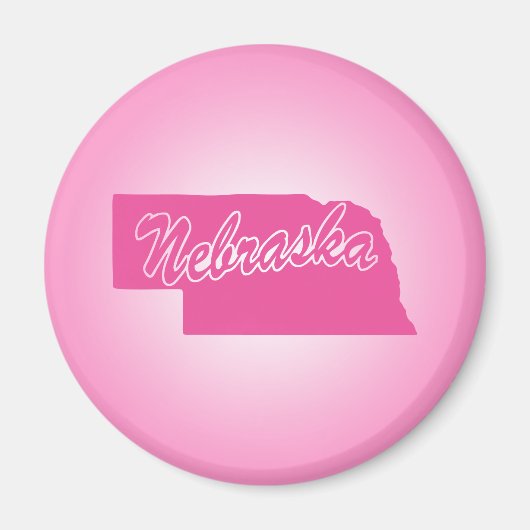 Roze Staat Nebraska Magnet (Voorkant)
