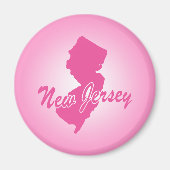 Roze staat New Jersey Magnet (Voorkant)