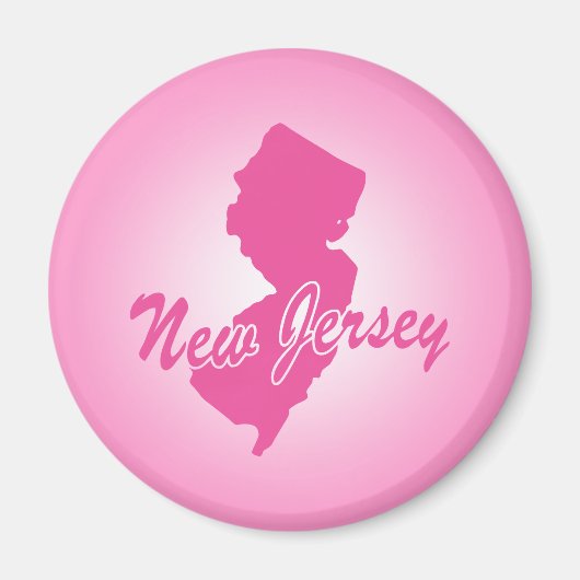 Roze staat New Jersey Magnet (Voorkant)