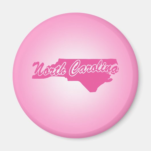 Roze staat North Carolina Magnet (Voorkant)