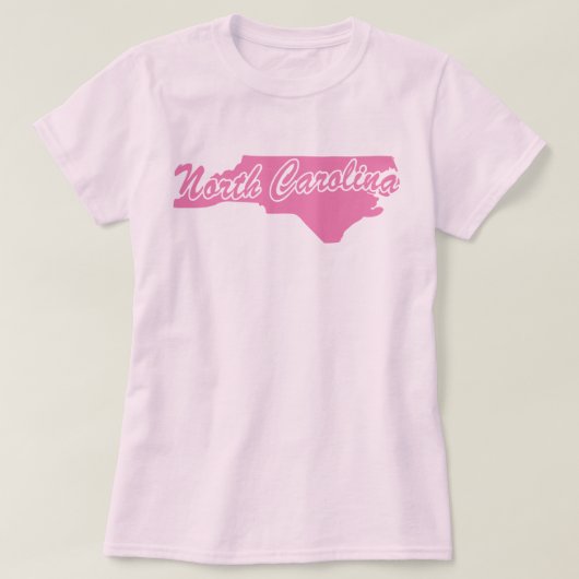 Roze staat North Carolina T-shirt (Design voorkant)