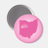 Roze staat Ohio Magnet (Voorkant / Achterkant)