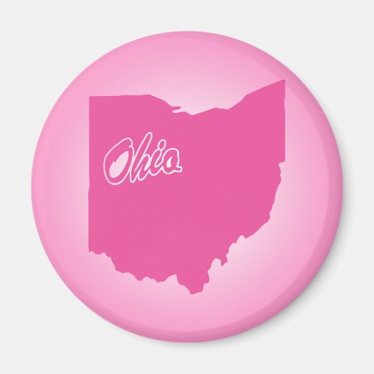 Roze staat Ohio Magnet (Voorkant)