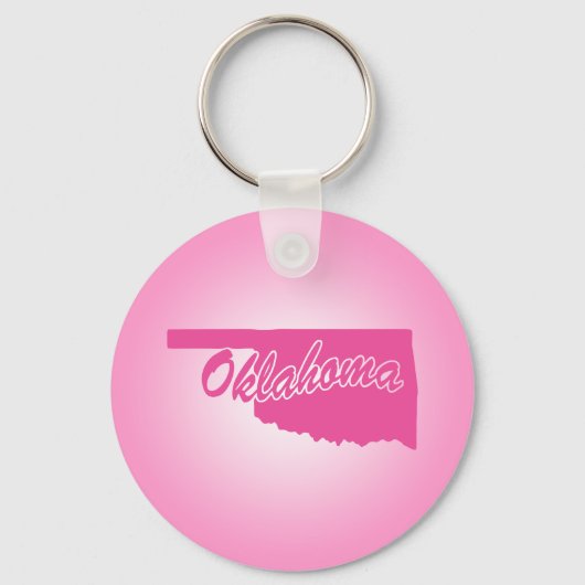 Roze Staat Oklahoma Sleutelhanger (Voorkant)
