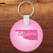 Roze Staat Oklahoma Sleutelhanger (Voorkant)