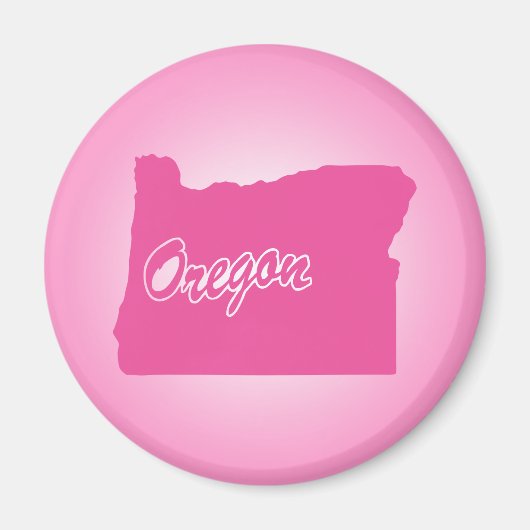 Roze Staat Oregon Magnet (Voorkant)