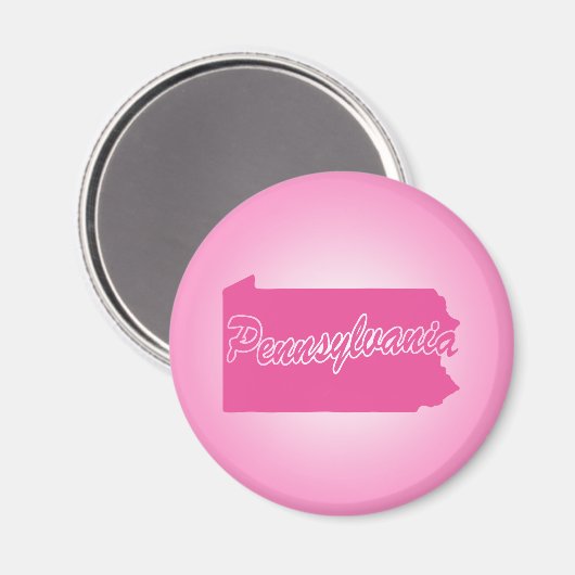 Roze staat Pennsylvania Magnet (Voorkant / Achterkant)