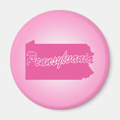Roze staat Pennsylvania Magnet (Voorkant)