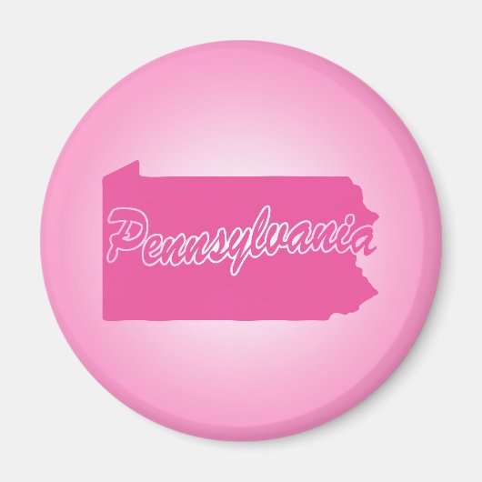 Roze staat Pennsylvania Magnet (Voorkant)