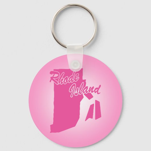 Roze Staat Rhode Island Sleutelhanger (Voorkant)
