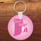 Roze Staat Rhode Island Sleutelhanger (Voorkant)