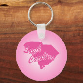 Roze staat South Carolina Sleutelhanger (Voorkant)