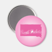 Roze staat South Dakota Magnet (Voorkant / Achterkant)