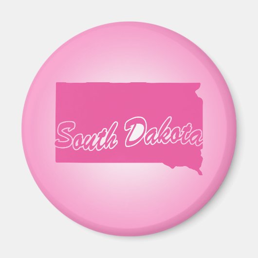 Roze staat South Dakota Magnet (Voorkant)
