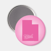 Roze Staat Utah Magnet (Voorkant / Achterkant)