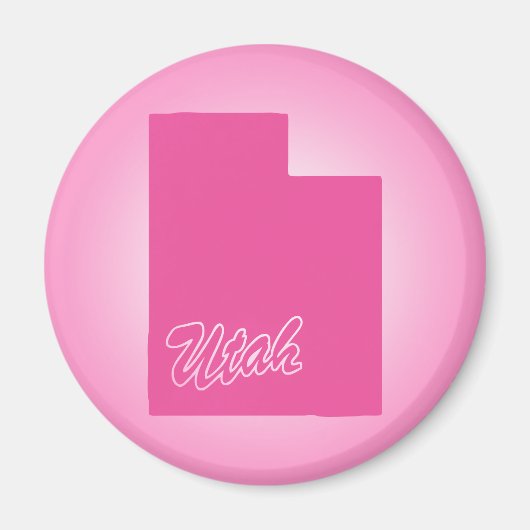 Roze Staat Utah Magnet (Voorkant)