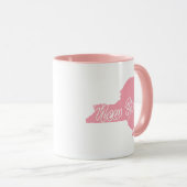 Roze staat van New York Vorm Mok (Voorkant rechts)