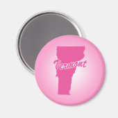 Roze staat Vermont Magnet (Voorkant / Achterkant)