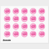 Roze staat Washington Classic Round Sticker (Vel)