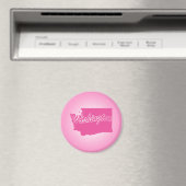 Roze staat Washington Magnet (Insitu (Vaatwasser))