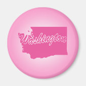 Roze staat Washington Magnet (Voorkant)