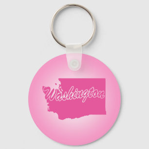 Roze Staat Washington Sleutelhanger
