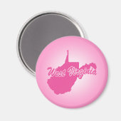Roze staat West Virginia Magnet (Voorkant / Achterkant)
